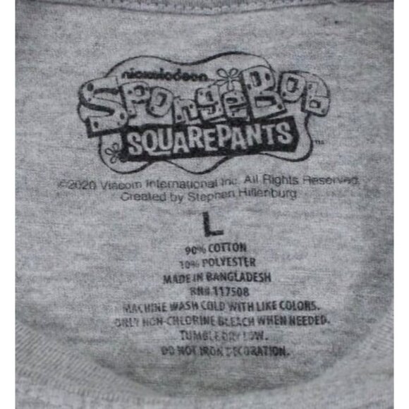 SpongeBob SquarePants Gray T-Shirt Featuring Patrick & SpongeBob Large - Picture 3 of 5